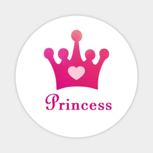 Princess with a Pink Crown and Heart in a Purple Background Magnet